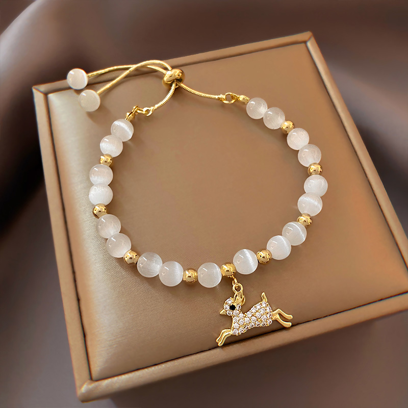 Xianlan577 Opals Fawn Bracelet Female Ins Niche Design Light Much Delicate Contracted, String Of Senior Feels Fasten Hand Act The-image-706841175