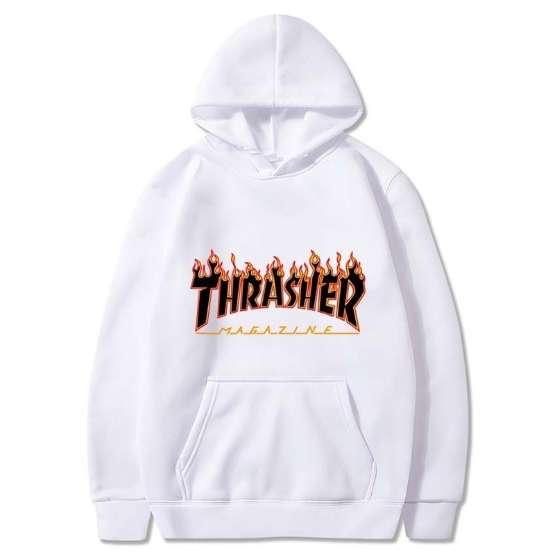The Thrasher Flame Tee Couple Pull Sweat à capuche pour hommes et femmes