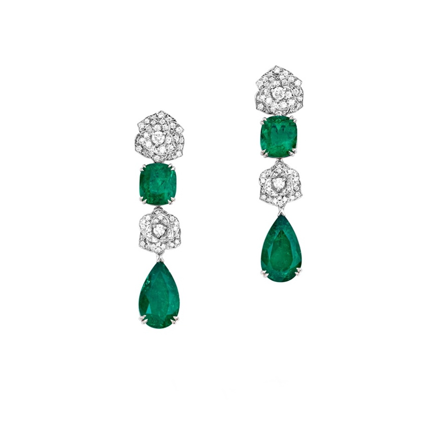 

ROSE earrings series PIAGE official reproductions Top quality crystal 18K gold plated sterling silver Luxury jewelry hot brand earrings ladies exquisite gift