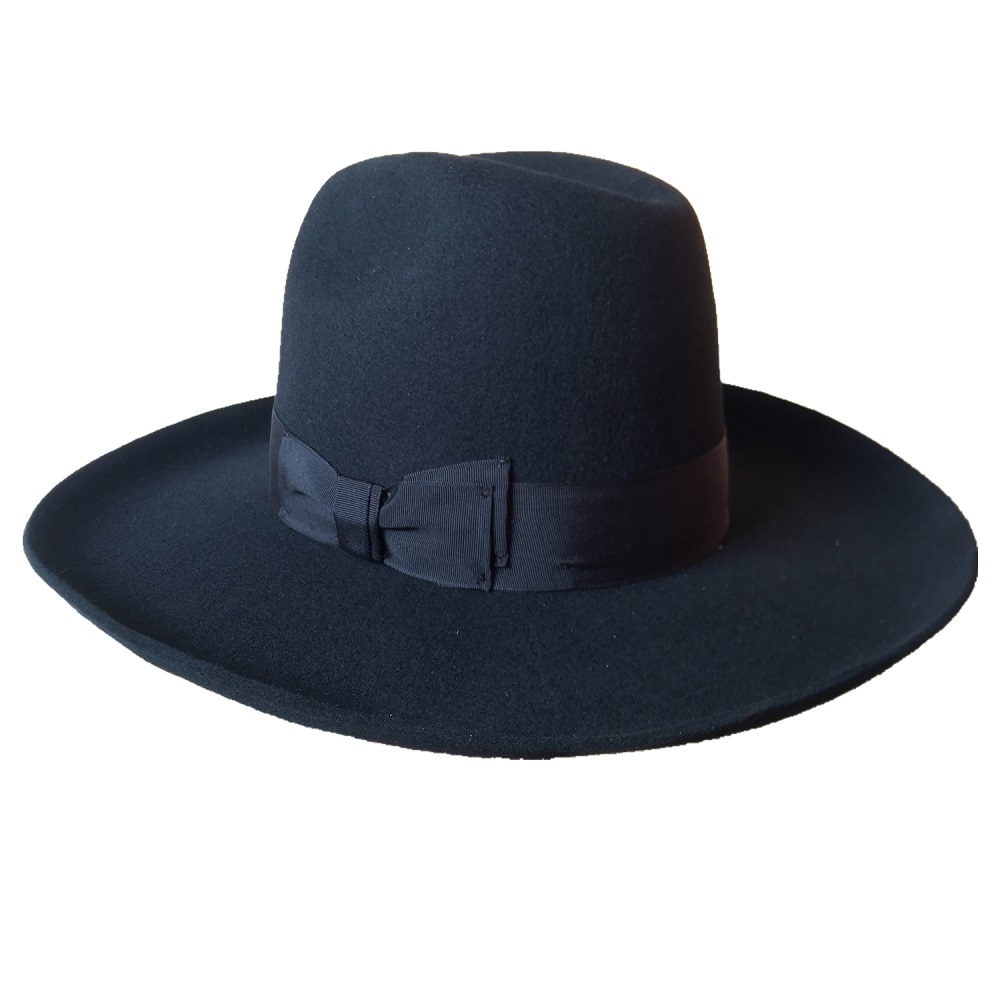 

2021 New Black Israel Je Hat Jews Wool Hasidic Kosher Rabbi Fedora Cap + Wide Brim 10 Cm 21yp, Red