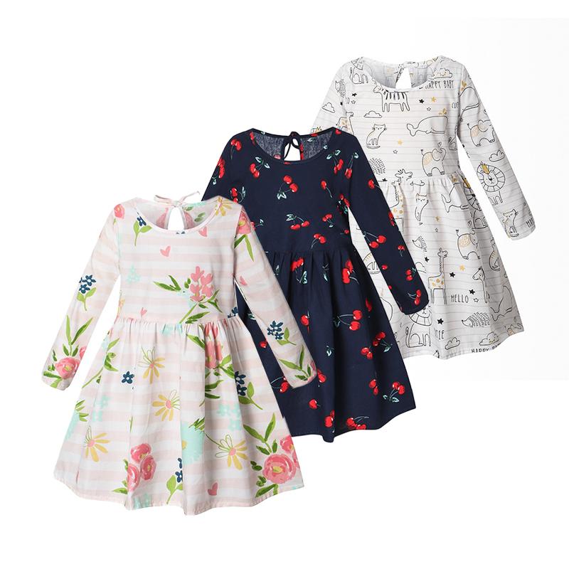 

Girl's Dresses Spring Girls Long Sleeve Cute Cartoon Print Autumn Dress For Kids, Red;yellow