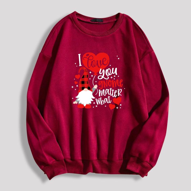 

Women's Hoodies & Sweatshirts Valentines Day Spring Autumn Hoodie O-Neck Print Pullover Women Korean Loose Clothes Oversized Sweatshirt Hara, Rd