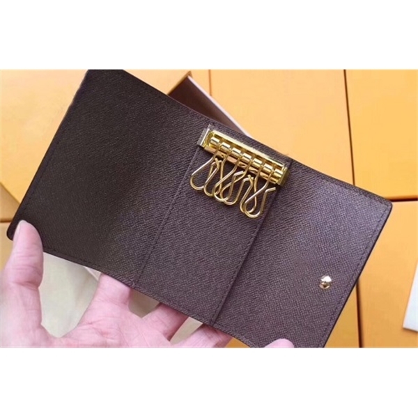 

6 Key Holder Wallet Designer Fashion Women's Card Holders Keys Case Pouch Luxury Pocket Pochette Accessories N62630 M62630, Brown flower