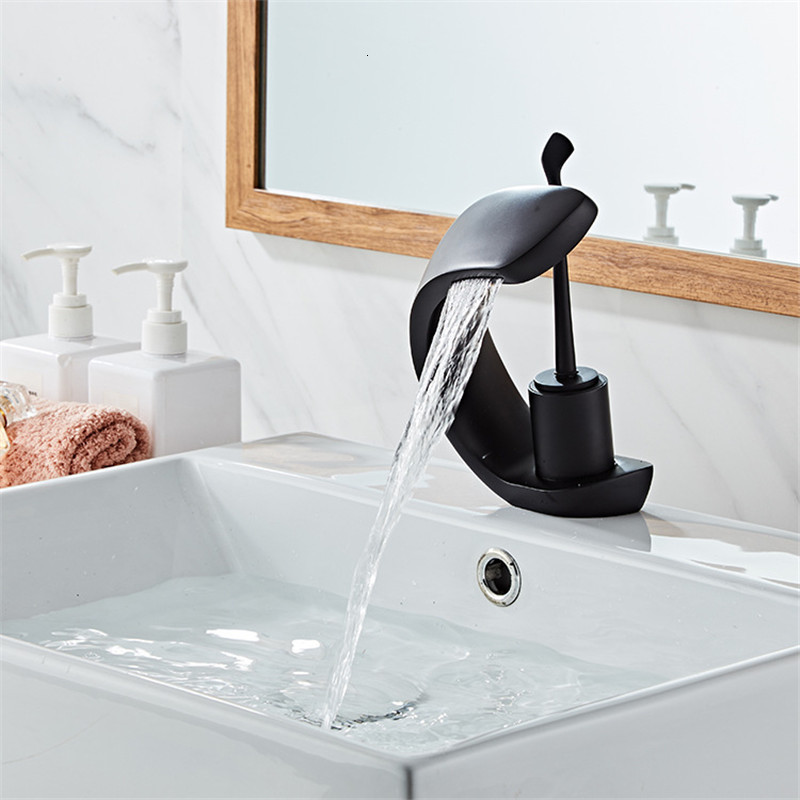 

2021 New Basin Black/chrome/white Brass Material Mixer Tap Hot & Cold Sink Bathroom Lavotory Faucet Nbli
