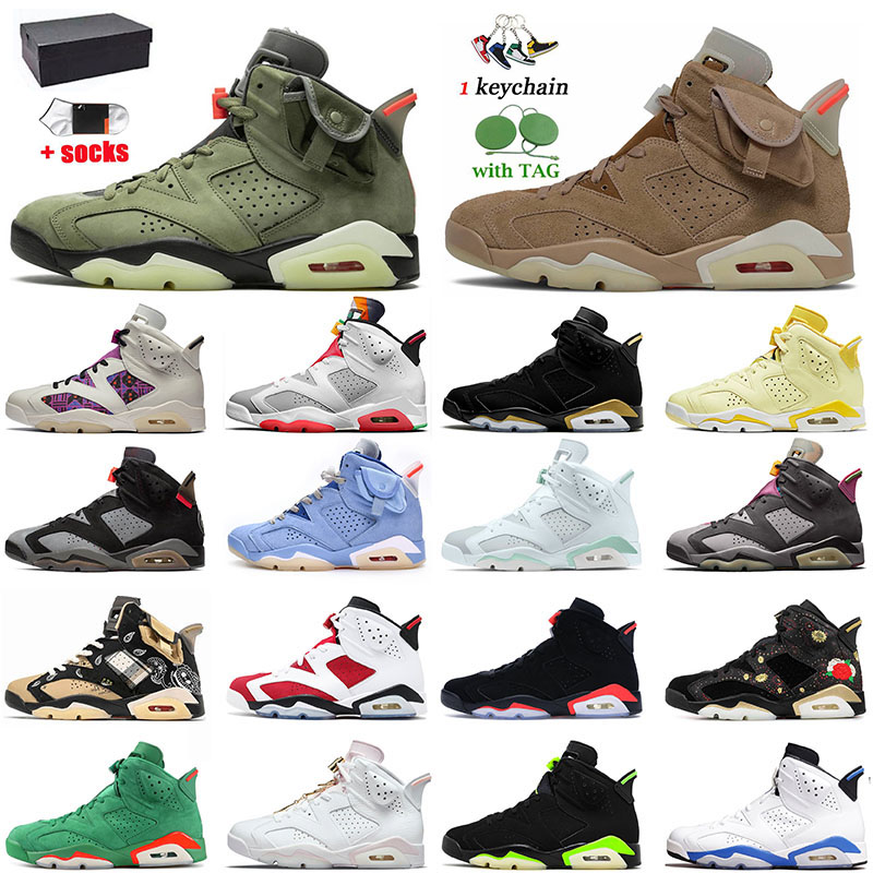 

With Box JUMPMAN 6 Classic Fashion Black Infrared Basketball Shoes 6s British Khaki Red Oreo Bordeaux Black Cat White UNC Hare Off Mens Women Sneakers Sports, D26 ash 40-47