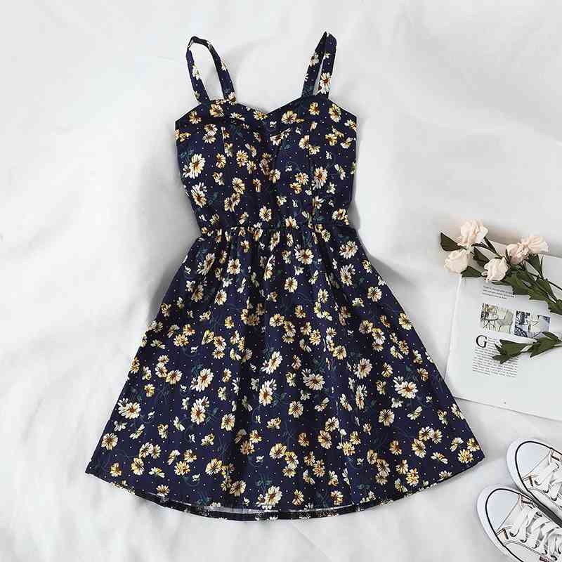 

Women Kleid Boho Dress Fashion Summer V Neck Sexy Spaghetti Strap Beach Dresses Ladies Vintage Floral Printed Robe Vestidos 210602