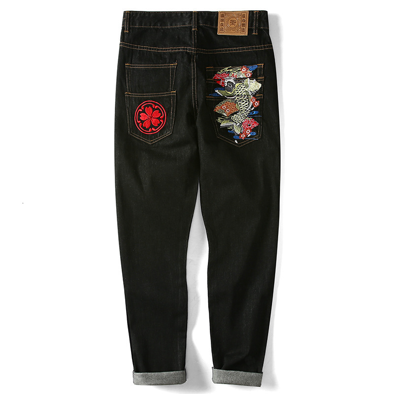 

2021 Hot Sale Arrival Light Jeans Embroidered Animal Men Robin Pants Chinese-style Extensions Full Length Are Hp5j, Blue