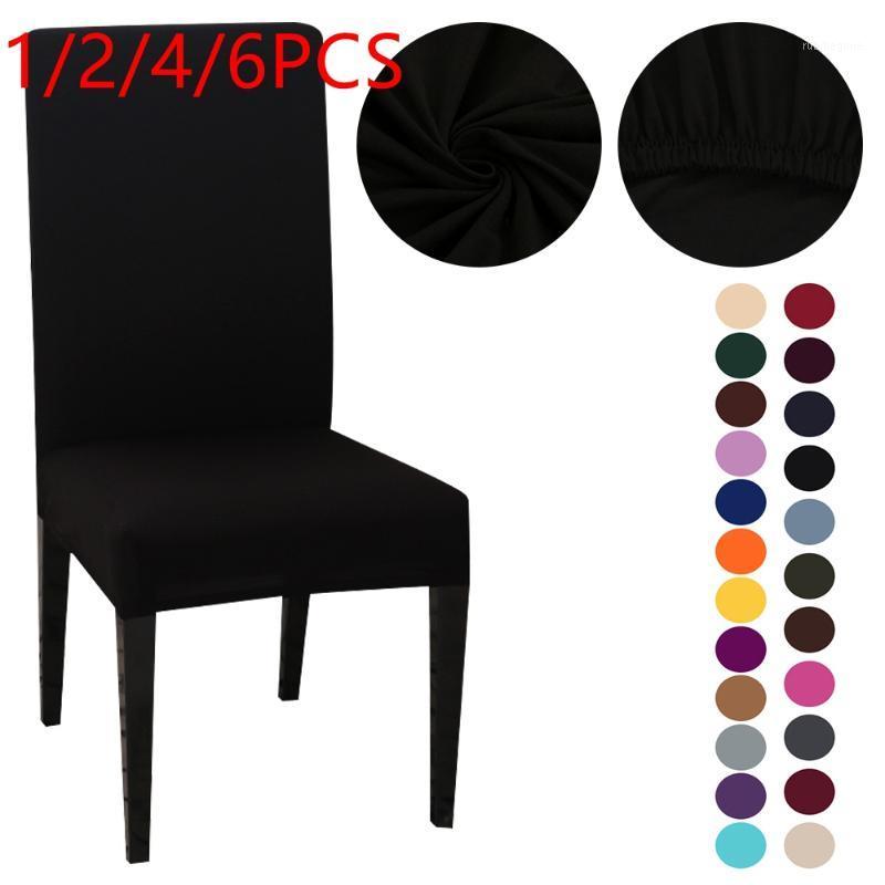 

Chair Covers 1/2PCS Modern Plain Color Cover Spandex Stretch Elastic El Wedding Banquet Dining Seat