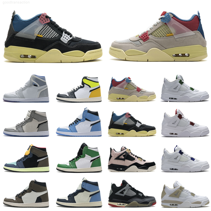

With box Jumpman 1 High OG Mid Bio-Hack Sail 4 4s Shoe women mens basketball shoes Alternate Grape Flint trainers sneakers, 17