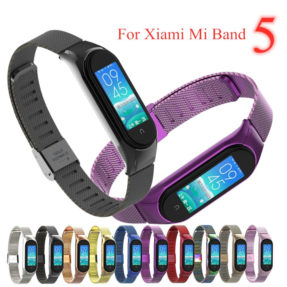 

for Xiaomi Mi Band 5 Strap Metal Wristbands Stainless Steel Bracelet for Mi band 5 Strap Correa Miband 5 Wrist Bands Pulsera