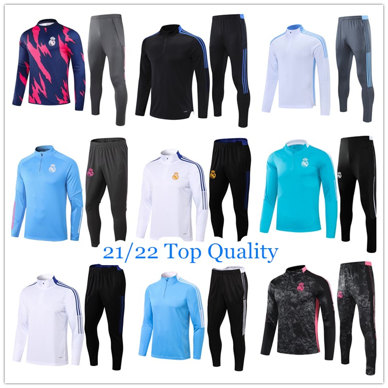 

20 21 Real Madrid jersey men + kids tracksuit football tracksuits kits soccer training suit jogging jacket sets futbol survetement foot