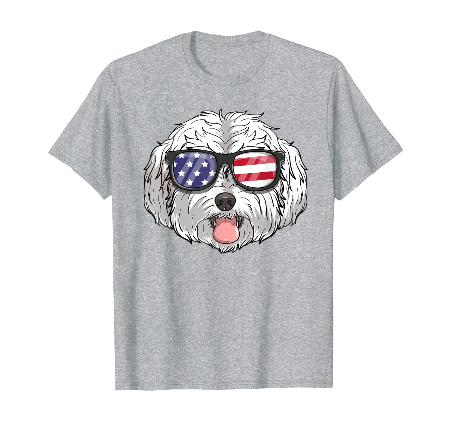 Maltipoo Dog Patriotic USA 4th of July American Cute Gift T-Shirt-image-702955645