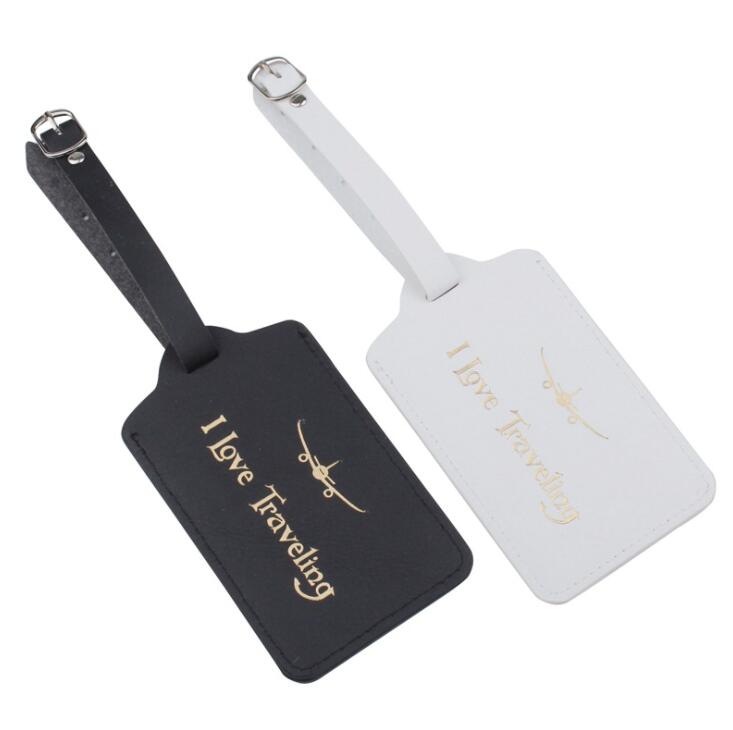 

10pcs Luggage Tags Travel Accessories Personal Style I love Traveling Gilding Printing Pu Suitcase ID Addres Holder