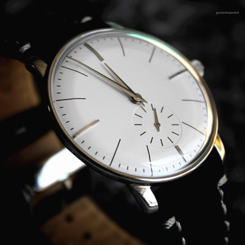 

Mens Fashion Mechanical Watch Men ST1700 Hand Wind Movement Dress Wristwatches Simple Stainless Steel Designer Watches 2021, Gold-black dial 1