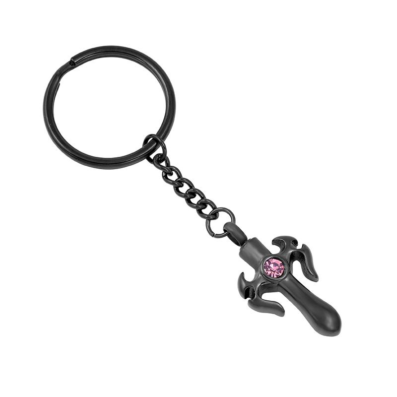 

Keychains IJK2024 Stainless Steel Key Chain Ring Crystal Cross Cremation For Urn Ashes Keepsake Memorial Souvenir Jewelry