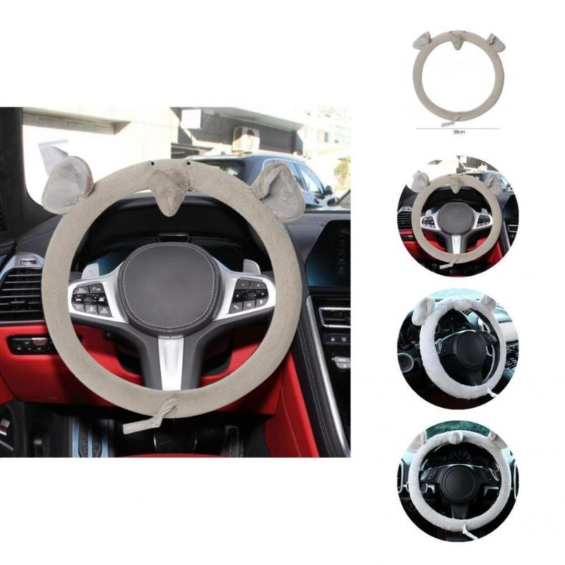 

Steering Wheel Covers Car Cover Easy Installation Protector Winter Grey Elephant
