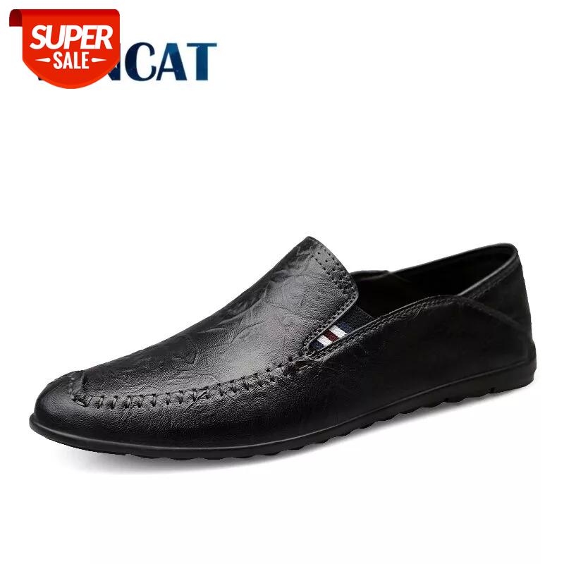 

Men Casual Shoes Summer Genuine Leather Men Loafers Moccasins Slip On Men's Flats Breathable Male Driving Shoes Size 38-47 #j79M