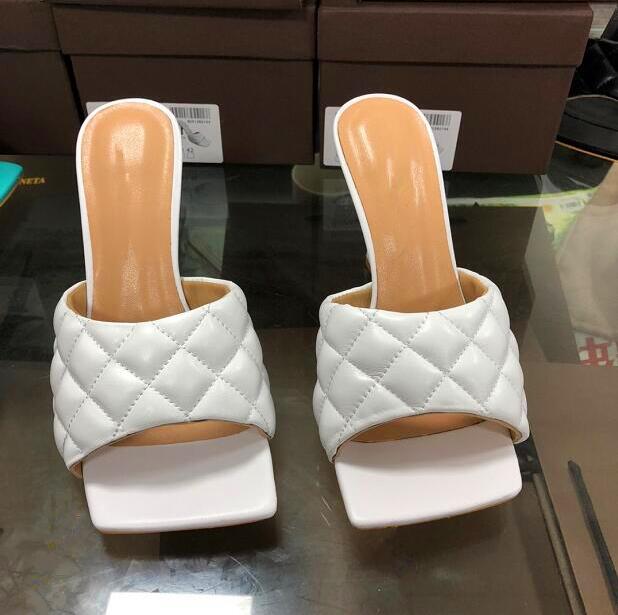 

popular sandal 2021 edition of the latest matte leather rhomboid stiletto sandals for lady features square toe peep-toe comfortable shoes, Color no. 1