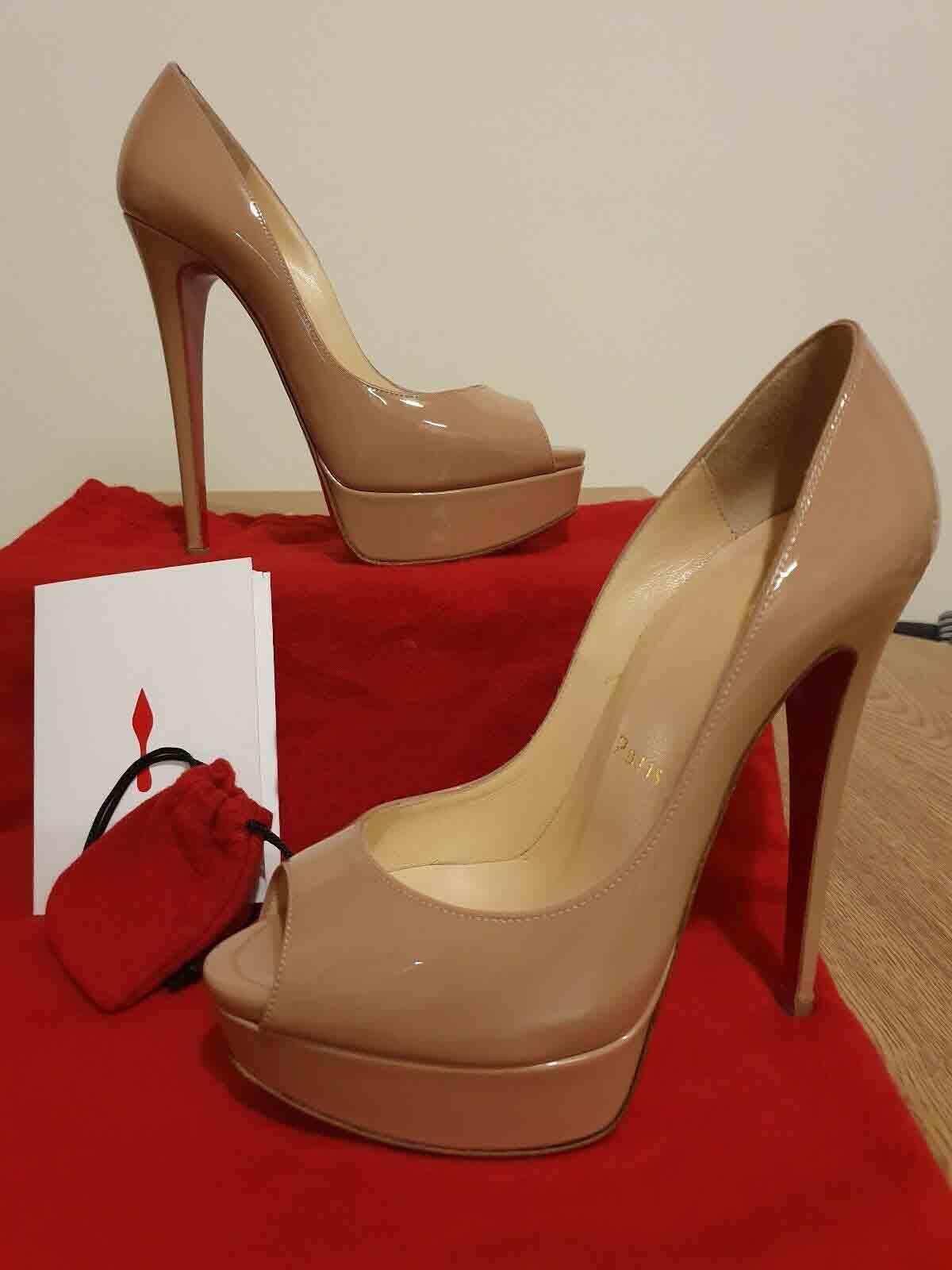 

Marry Wedding Bride High Heels ! Lady Platform High Heels Open Toe Red Bottom Sandals Heels Peep Patent Leather Nude, Black, Red,Women Shoe