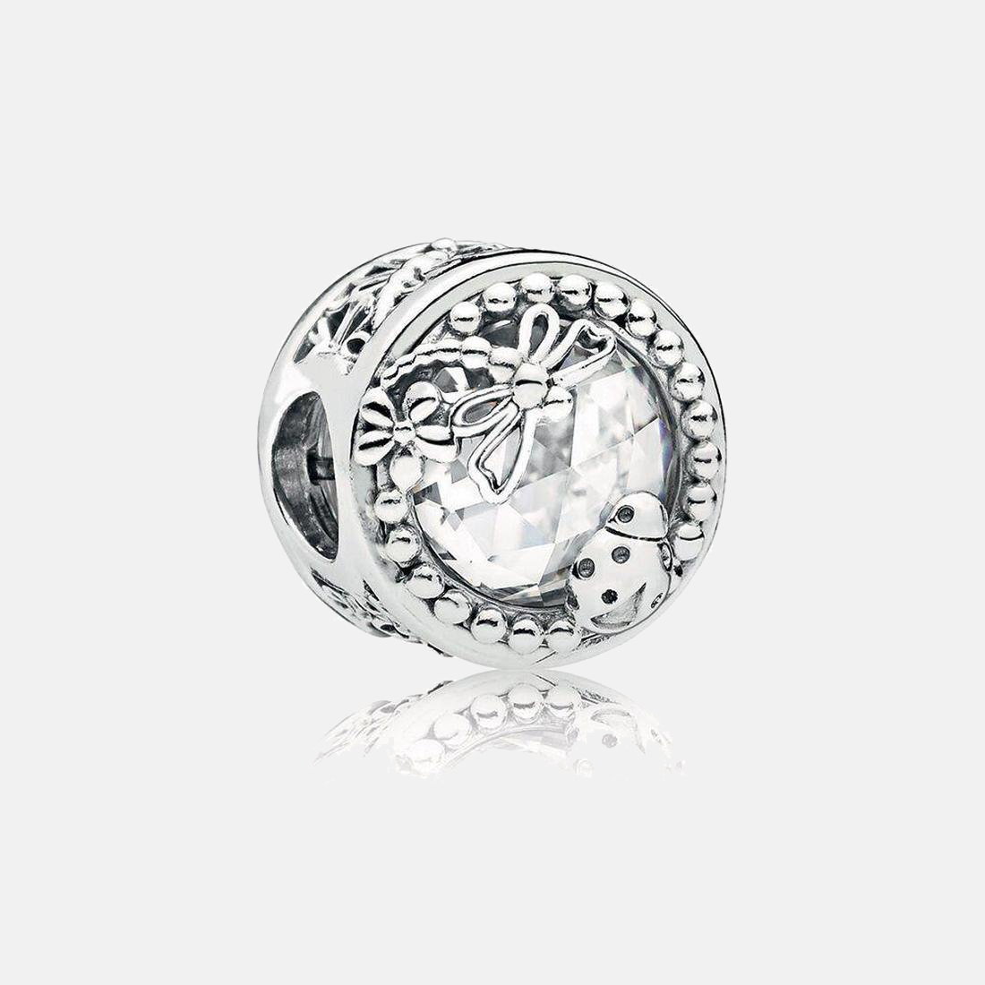 

Fine jewelry Authentic 925 Sterling Silver Bead Fit Pandora Charm Bracelets Dragonfly and Ladybug Charms Safety Chain Pendant DIY beads, Bronze;silver