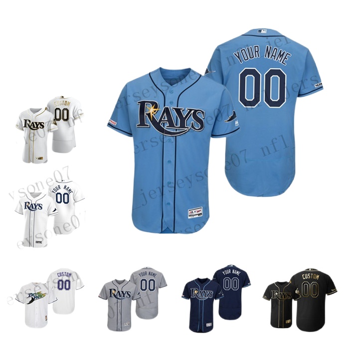 

Custom Tampa Bay Mens women Youth Rayss White Blue Gray Black Authentic Weekend 2020 Home Jersey, 10