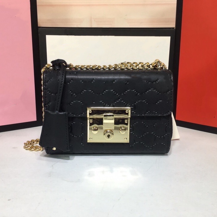 

Quality Recommended Little Flap Square Mental Lock Crossbody Chain Bags Women Fashion Flowers Cover Small Leather Bag, Red cover