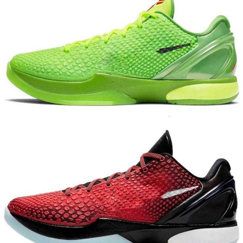 

2021 Release Authentic Christmas 6 Protro Grinch Shoes All- Mamba Green Apple Volt-crimson-black Man Outdoor Sports Sneakers with ruibatrade