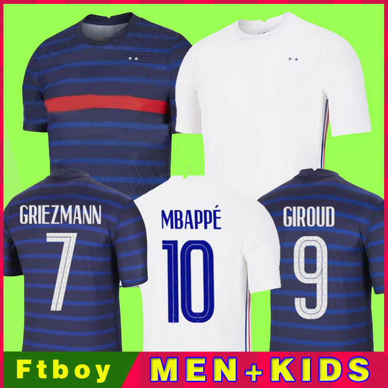 

2020 MBAPPE GRIEZMANN POGBA 2021 Soccer jersey Football shirts maillot de foot maillots de football shirt men + kids kit, Away patches