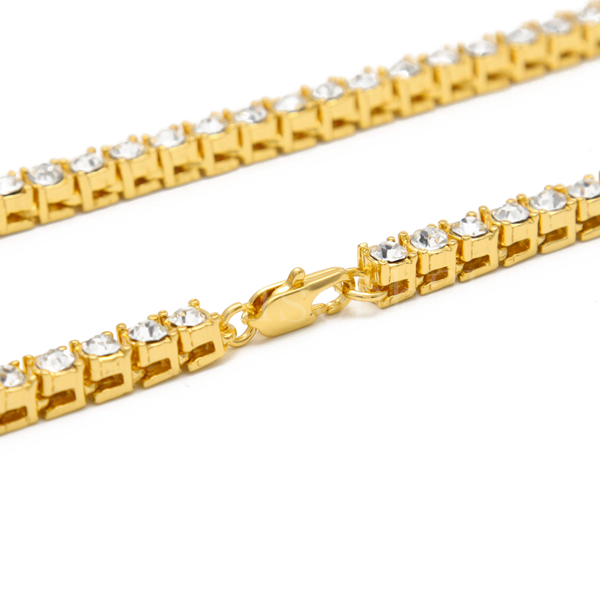 

Men Hip Hop Bling Bling Iced Out Tennis Chain 1 Row Necklaces Sumptuous Clastic Silver/Gold Color Men Chain Fashion Jewelry
