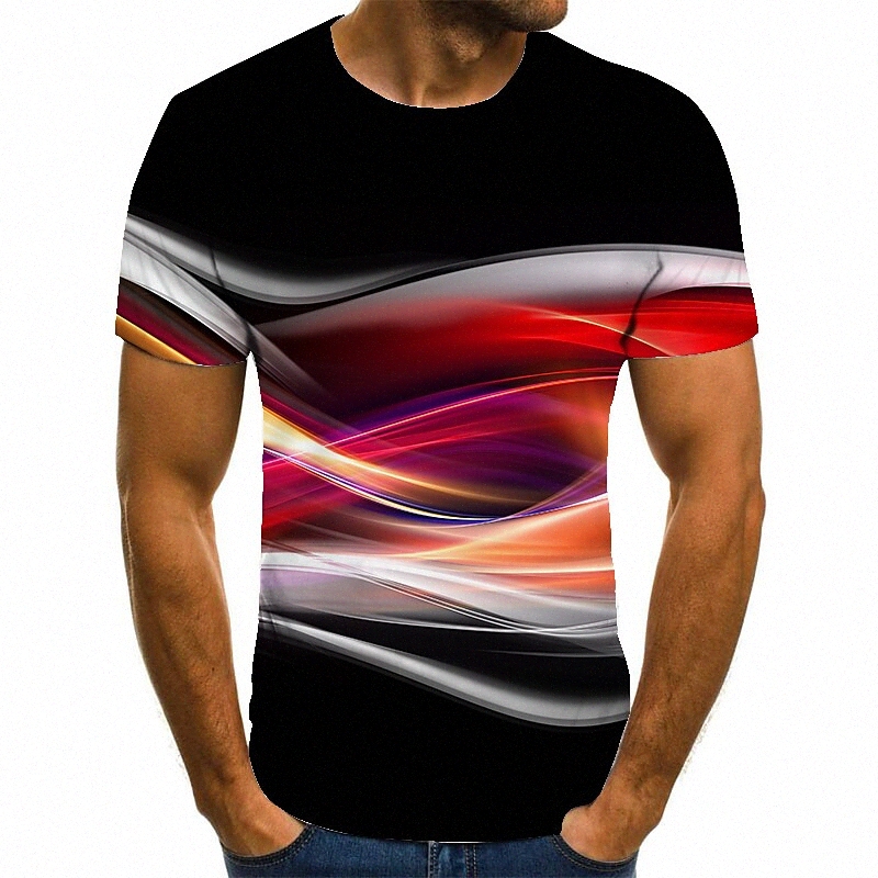 Men's Unisex Tee T shirt Shirt 3D Print Graphic Prints Running water Plus Size Round Neck Casual Daily Print Short Sleeve Tops Basic Fashion