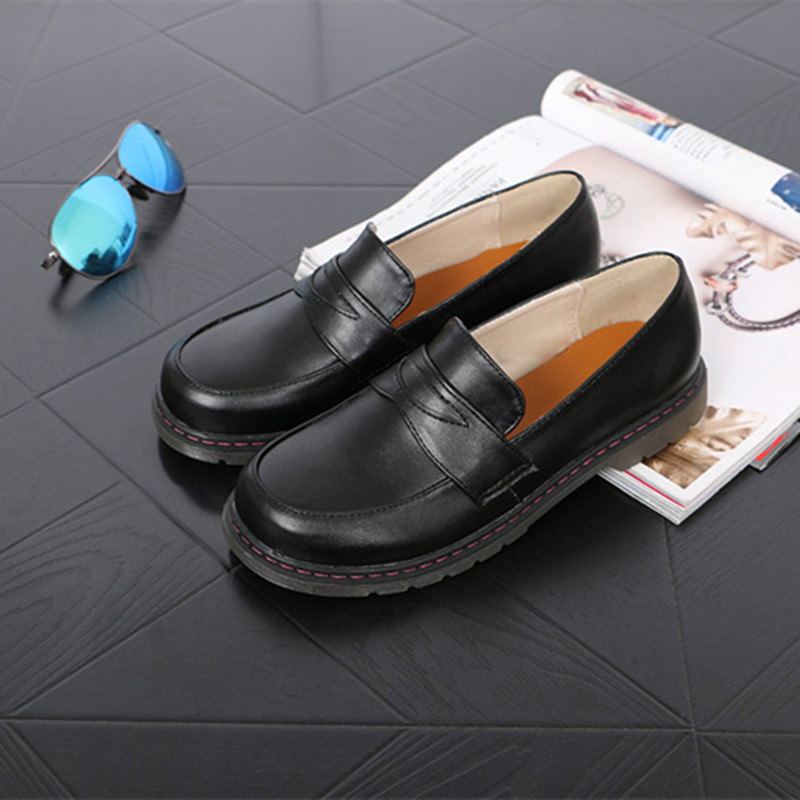 

Japanese College Student Jk Loli Uniform Plain Shoes Anime Black/brown Heels Cosplay Plutonium Lolita Shoe R9lx, Low heel