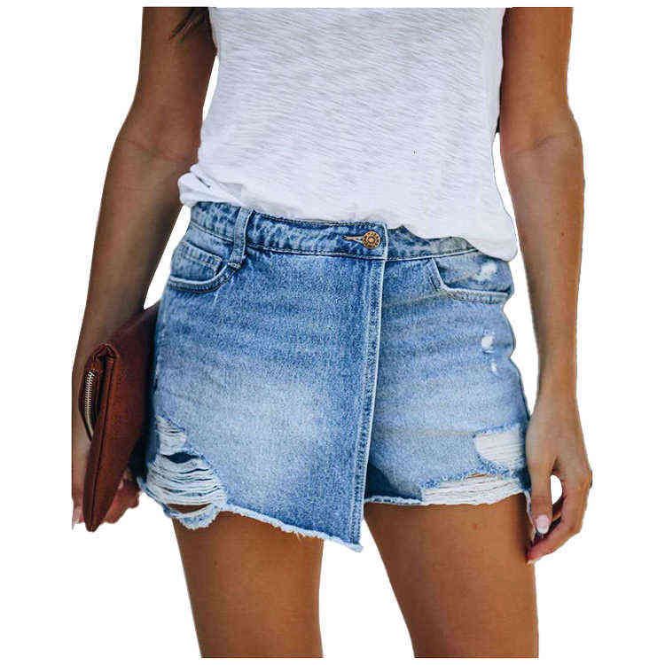 

2022 Wholesale Plus Size Ladies Booty Blue Denim Jeans Shorts for Women