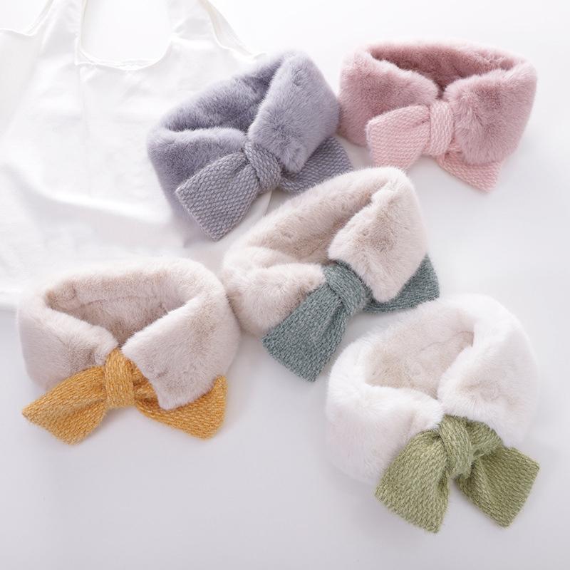 

Scarves Fashion Soft Children's Faux Fur Collar Scarf Plush Neck Warmer Winter Shawl Wrap Girl Kids Muffler Neckerchief