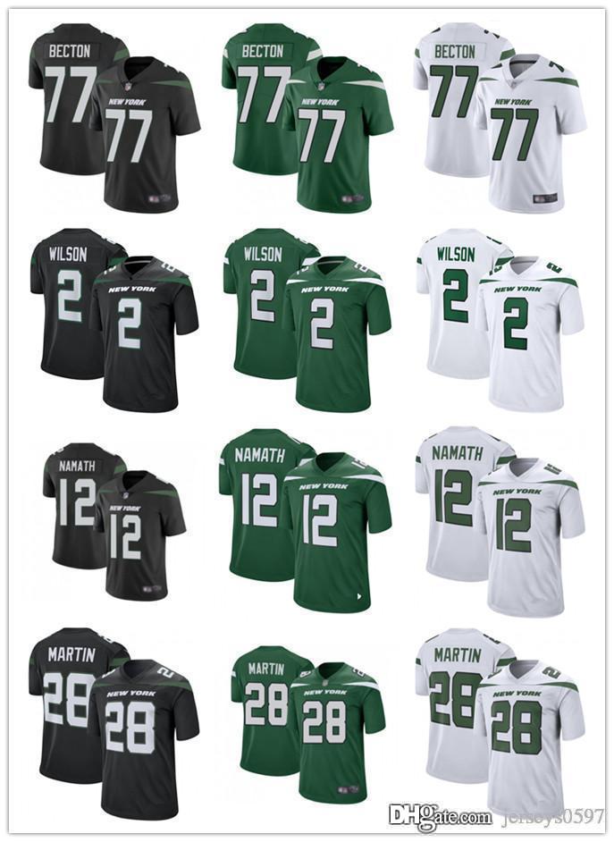 

Men women Youth New YorkJetsJersey 2 Zach Wilson 77 Mekhi Becton 12 Joe Namath 28 Curtis Martin Football Jerseys, Black;red