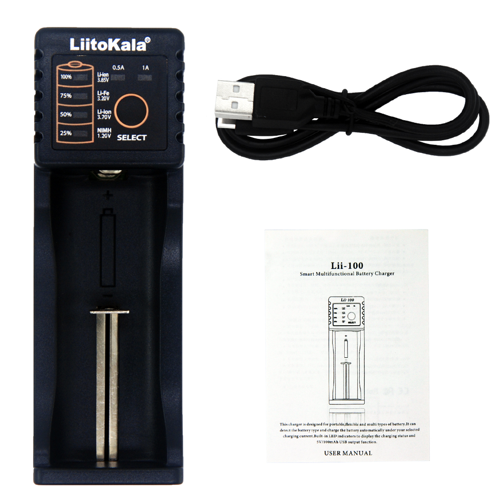 

LiitoKala lii-100B lii-100 lii-202 lii-402 18650 pack Batteries Charger 26650 16340 RCR123 14500 LiFePO4 1.2V Ni-MH Rechareable Battery