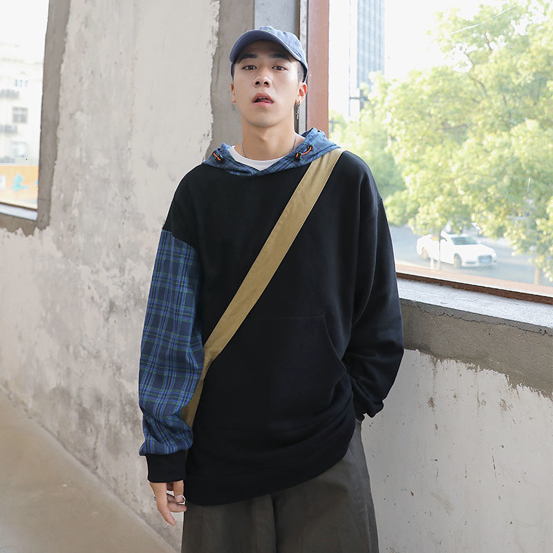 

2021 New with Casual Loose Male Hoodies Streetwear Fashion Ragged Blazers Black/blue/grey Sweater Vest M-2xl Size 1fco