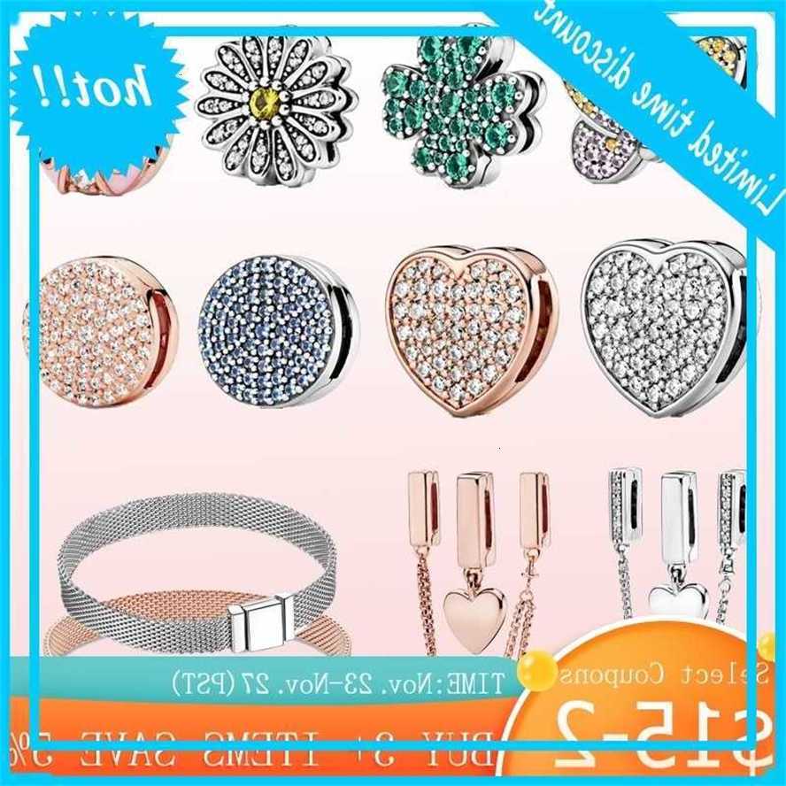 

100% 925 Sterling Silver Timeless Clip Charms, Fit Original Pandora Reflections Bracelet Make Fashion Diy Sierades
