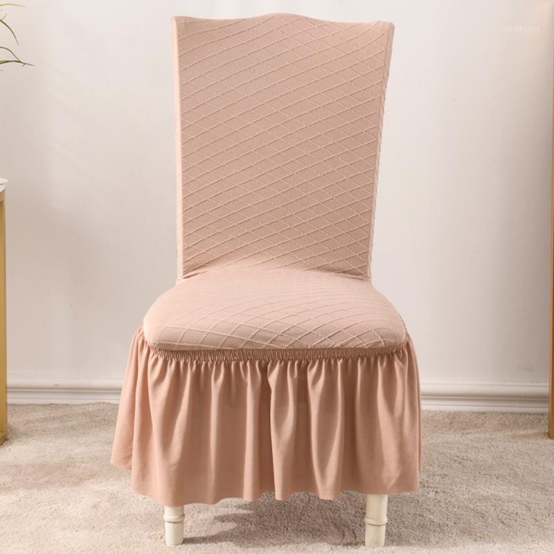 

Chair Covers Elastic Ruffled Long Skirt Cover Dust-proof Slipcover