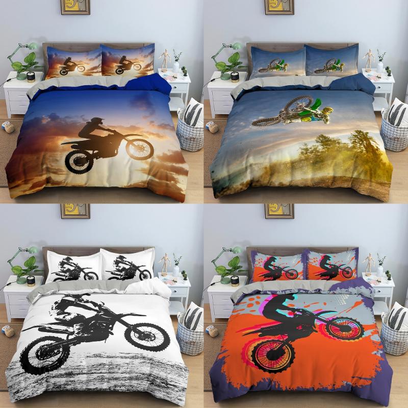

Bedding Sets 3D Printing Set Motorcycle Pattern Duvet Cover  Full Queen King Quilt, Pattern 04