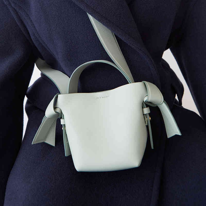 

2022 Fashion Acne Design Handbag Female New Style Shoulder Bag Simple Bow Orange Mini Bucket Luxury Women s Designer Purses, Green