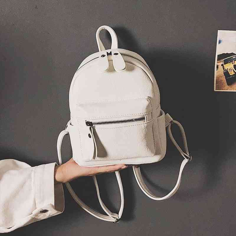 

fashion teenage girls preppy style mini backpack pu leather travel bags women mochila feminina black brown pink white