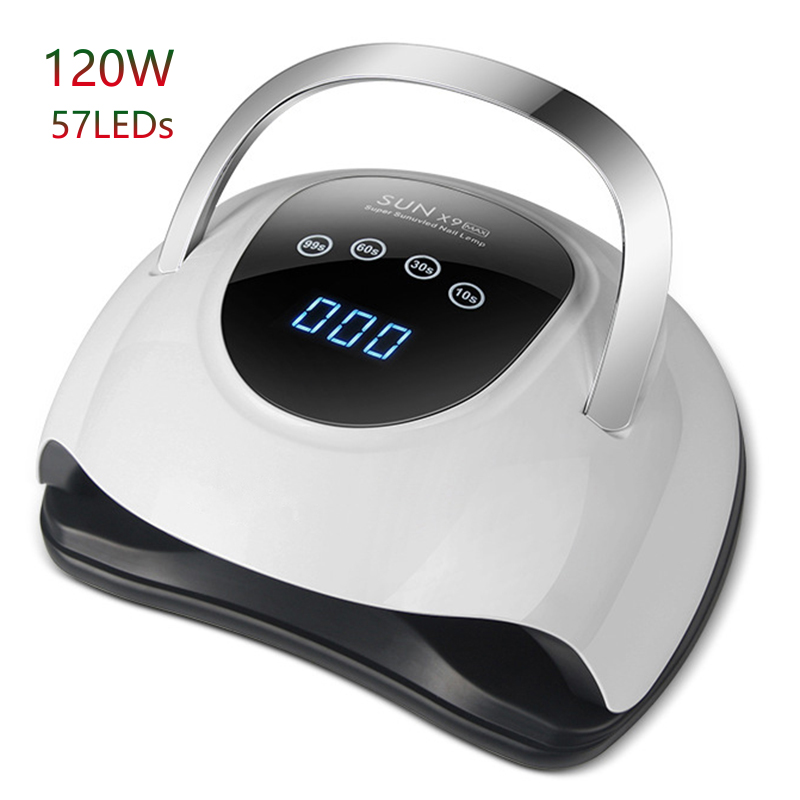 

120W SUN X9 Max UV LED Nail Lamp 57 LEDs Manicure Dryer Pedicure Dry Gel Polish 10S 30S 60S 99S Electric Drying Machine