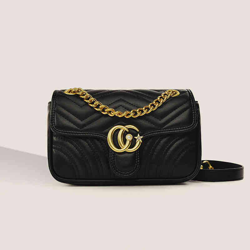 

Handbag SEUI Messenger women's autumn ins trendy small square Korean versatile chain Lingge single 55% off factory store, Black4