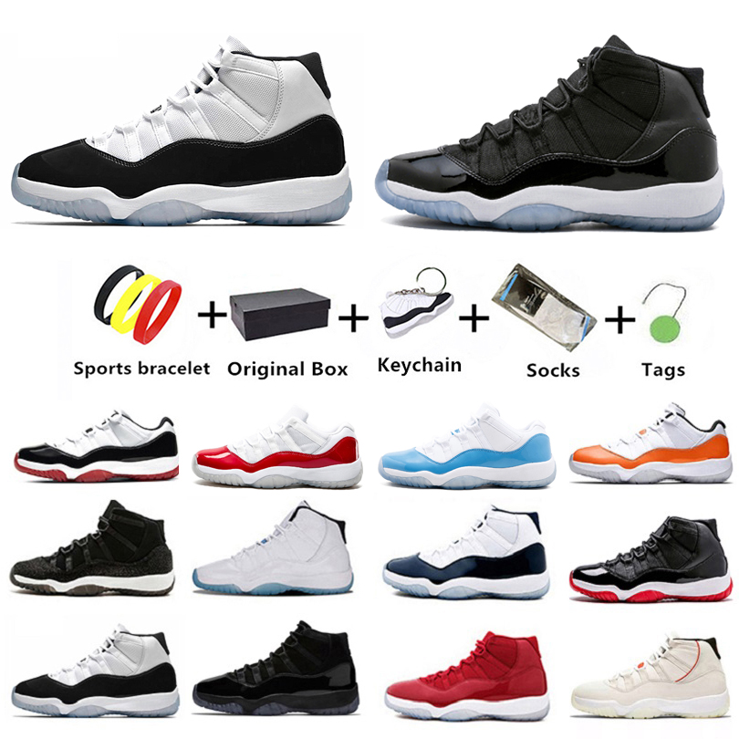 

25th Anniversary Jubilee Jumpman 11s women mens basketball shoes Cap and Gown Bred 11 gamma blue Concord High sports sneakers Metallic Silver, Color#21