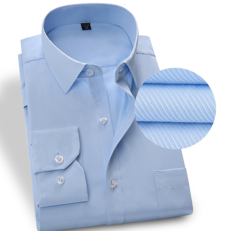 

2021 New Mens Long Sleeve Business Casual Shirts Slim Fit Solid Formal Bridegroom Shirt White Plus Size 37-48 650e