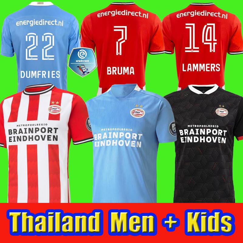 

PSV EINDHOVEN 20 21 soccer jerseys 2020 2021 MALEN camisa de futebol IHATTAREN DUMFRIES GAKPO BRUMA LAMMERS mens football shirts kids kit, Black;yellow