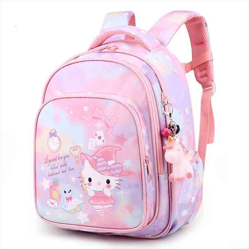 Kawaii Cat Print Enfants Sacs School Sacs Sac à dos Primaire pour les filles Sac imperméable Livre Livre Sacoche 6 9 12