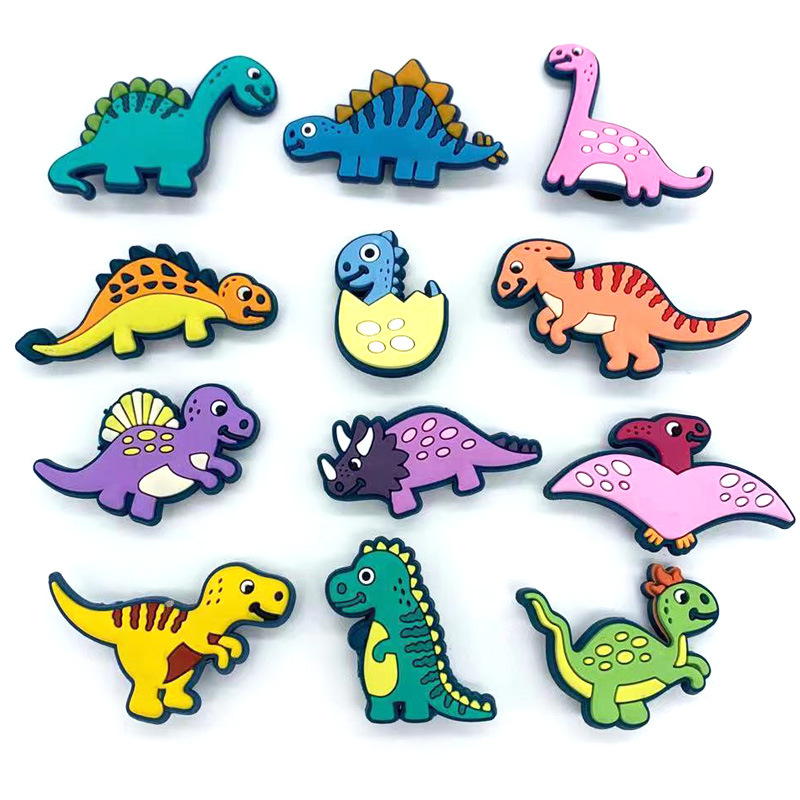 

Cartoon Dinosaur Croc Charms Shoe Parts Accessories Decorations Clog Charm Buckle Bracelets Wristband Buttons Children Kids Gift