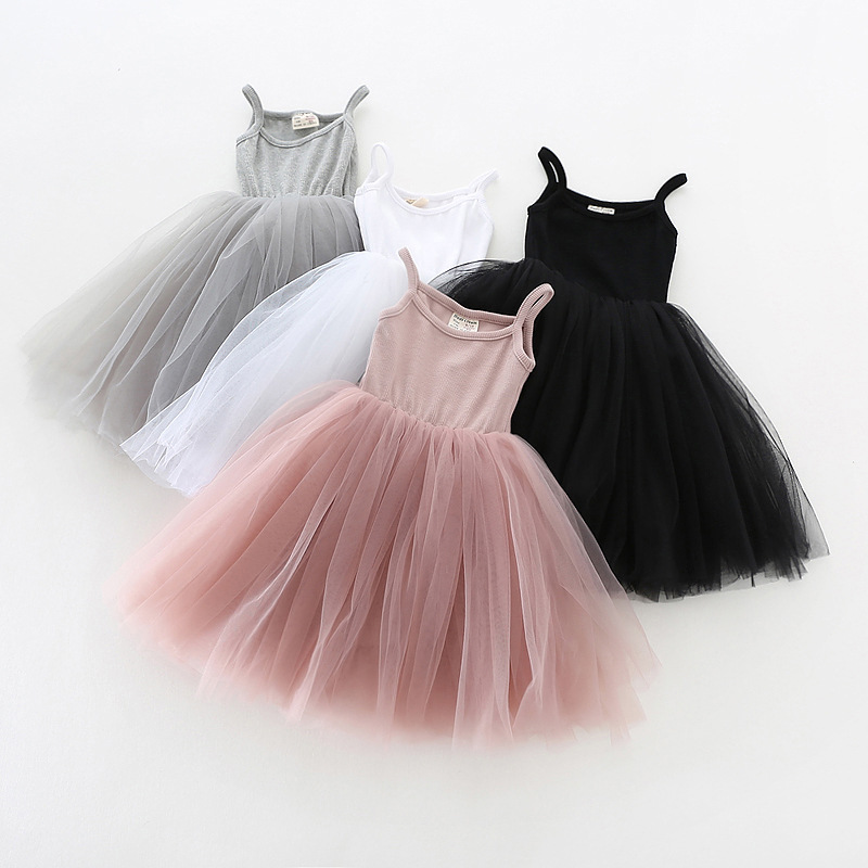 

Baby girls Lace Tulle Sling dress Children suspender Mesh Tutu princess dresses summer Boutique Kids Clothing 4 colors C401, Red;yellow