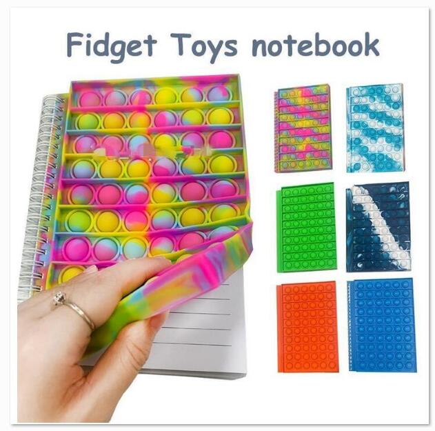 

DHL Fast Favor Tie Dye Rainbow Fidget Spiral Notebook A5 Push Bubble Cover Notebooks School Stationery Kids Girls Boys Christmas Gift Toys Ball Puzzle MN04